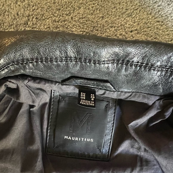Mauritius Happy Leather Studded Moto Jacket Size M - Picture 4 of 6